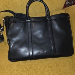 Coach Black Leather Laptop/Briefcase